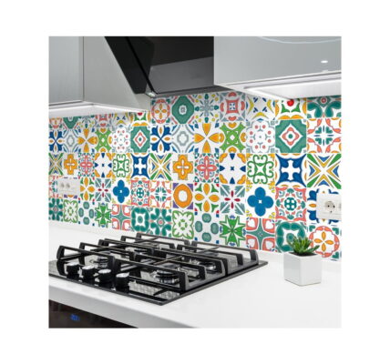 Sada 60 nástenných samolepiek Ambiance Stickers Azulejos Lotina, 10 × 10 cm