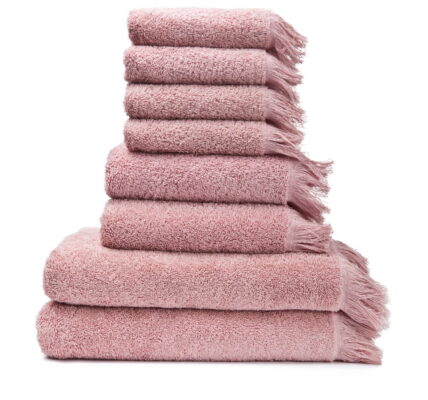 Sada 6 ružových uterákov a 2 osušiek zo 100 % bavlny Bonami
