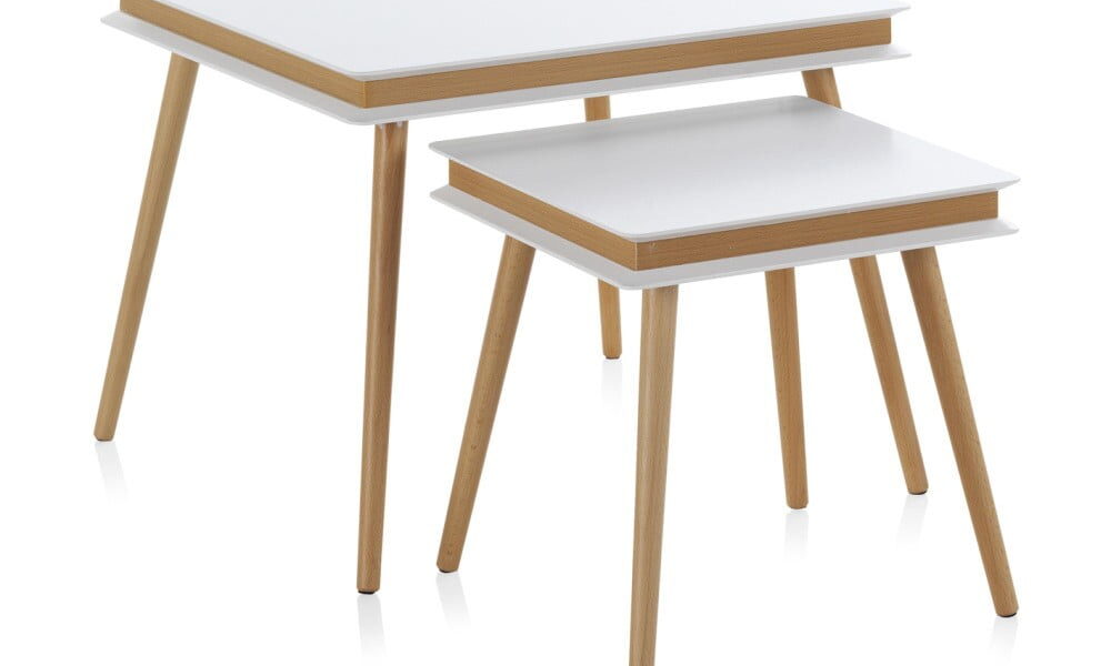 Sada 2 konferenčných stolíkov Geese Nordic Style Messo, 60 × 60 cm