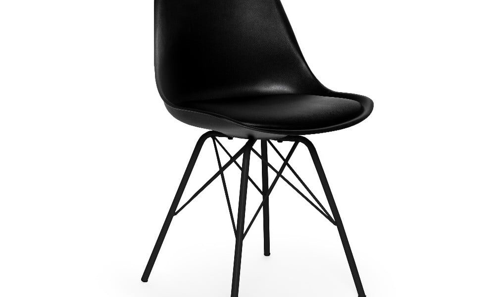 Sada 2 čiernych stoličiek s čiernou podnožou z kovu loomi.design Eco