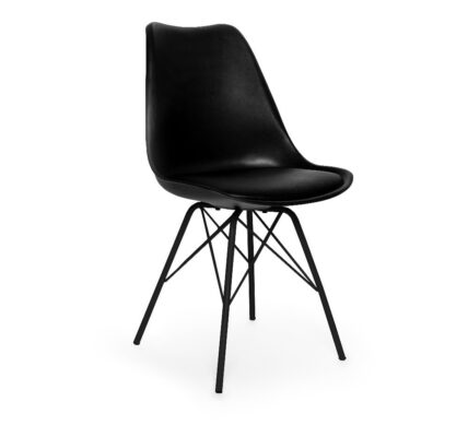 Sada 2 čiernych stoličiek s čiernou podnožou z kovu loomi.design Eco