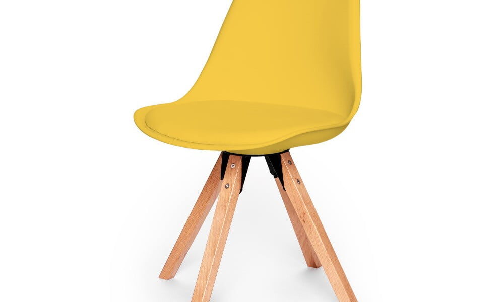 Sada 2 žltých stoličiek s podnožím z bukového dreva loomi.design Eco