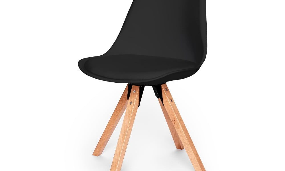 Sada 2 čiernych stoličiek s podnožím z bukového dreva loomi.design Eco