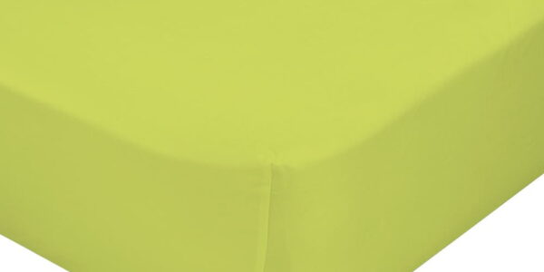 Zelená elastická plachta z čistej bavlny Happy Friday Basic, 90 x 200 cm
