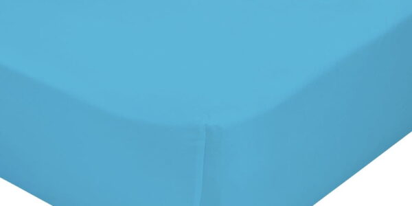 Tyrkysovomodrá elastická plachta z čistej bavlny Happy Friday Basic, 90 x 200 cm