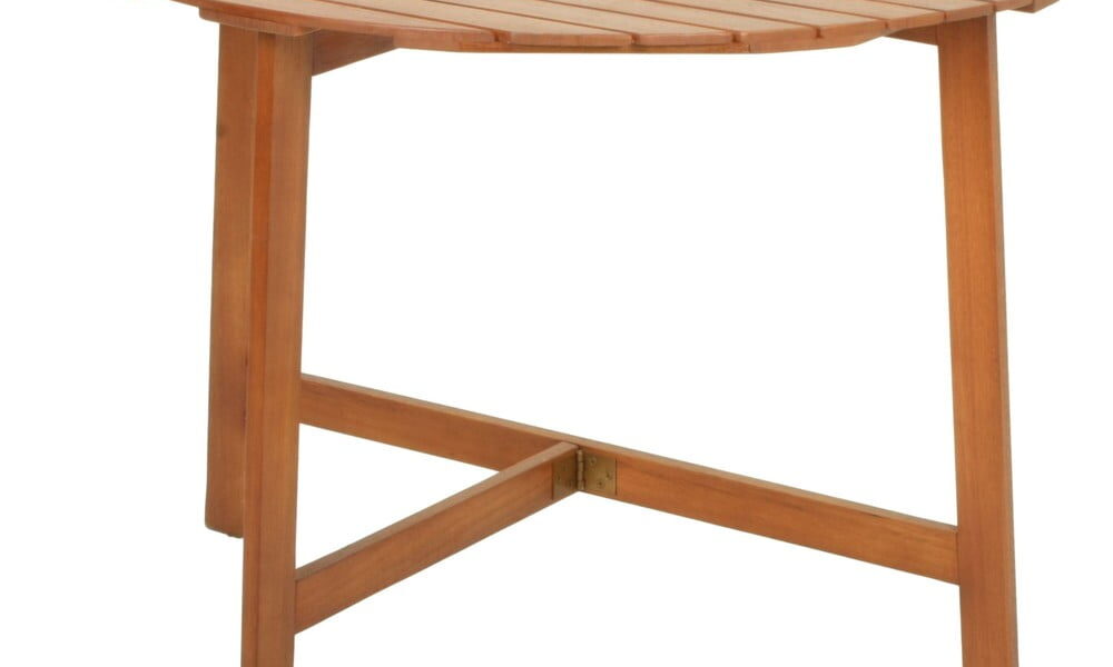 Záhradný polkruhový stôl z dreva eukalyptu ADDU Compton, 110 x 50 cm