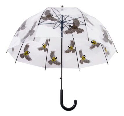 Transparentný dáždnik s potlačou vtáčikov Esschert Design, ⌀ 80,8 cm