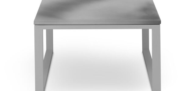 Sivý exteriérový stôl v betónovom dekore a v sivom ráme Calme Jardin, dĺžka 60 cm