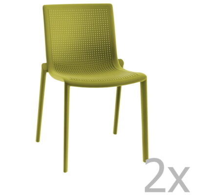 Sada 2 zelených záhradných stoličiek Resol Beekat Simple