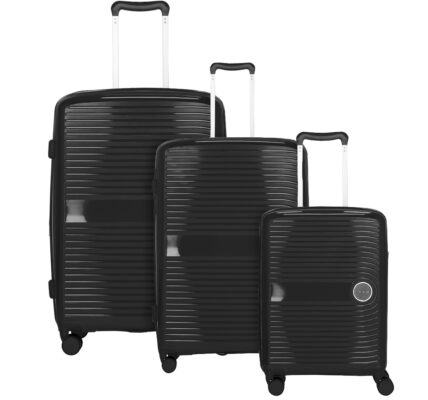 Travelite Ceris S,M,L Black – súprava 3 kufrov