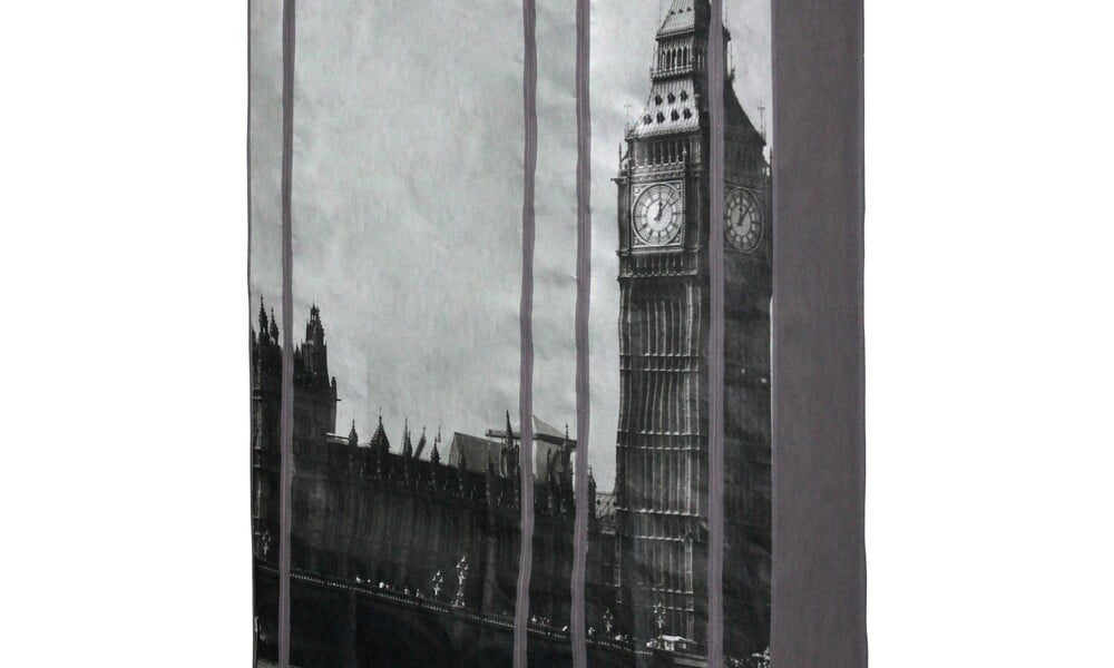 Sivá textilná skriňa na oblečenie JOCCA London, 160 × 105 cm