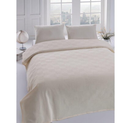 Prikrývka cez posteľ Orgu Cream, 160×235 cm