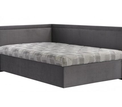 Rohová posteľ Travis ľavá120×200, šedá látka