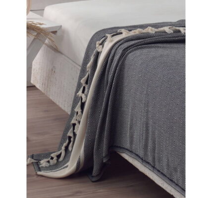 Prikrývka na posteľ Elmas Black, 200×240 cm