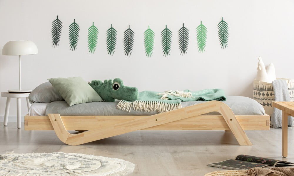 Detská posteľ z borovicového dreva Adeko Zig, 80 × 180 cm