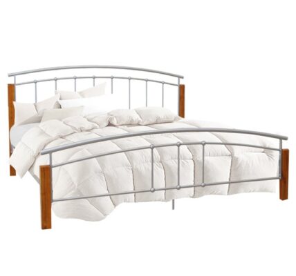 Tempo Kondela Manželská posteľ, drevo jelša/strieborný kov, 180×200, MIRELA