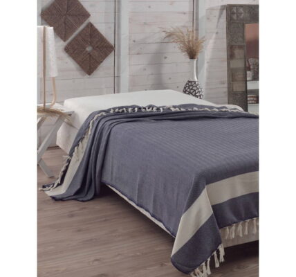 Prikrývka cez posteľ Baliksirti Dark Blue, 200 × 240 cm
