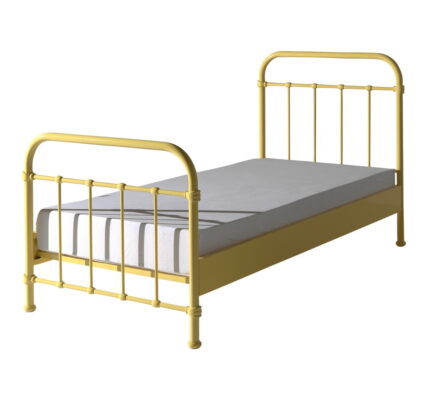 Žltá kovová detská posteľ Vipack New York, 90 × 200 cm