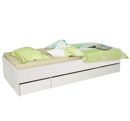 Tempo Kondela Univerzálna posteľ, 90×200, biela, úložný priestor, MATIASI