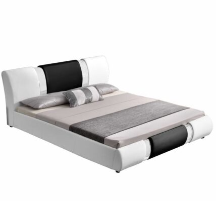 Tempo Kondela Moderná posteľ, biela/čierna, 180×200, LUXOR