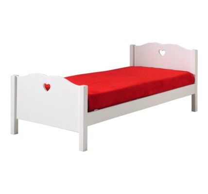Biela detská posteľ Vipack Amori Heart, 90 × 200 cm