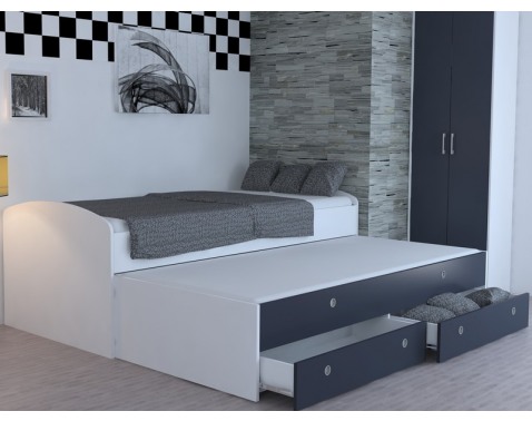 Rozkladacia posteľ Patrik Color 90×200 cm, biela/antracit