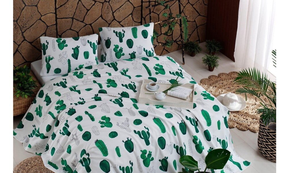 Ľahká prešívaná prikrývka cez posteľ Ramido Plantea, 140 × 200 cm