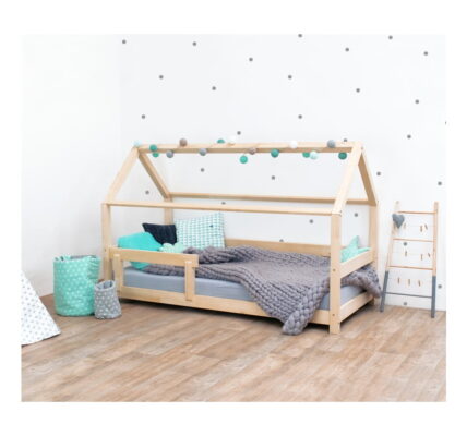 Prírodná detská posteľ s bočnicami zo smrekového dreva Benlemi Tery, 120 × 190 cm