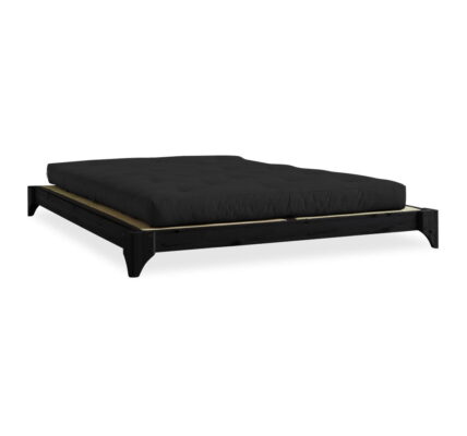 Čierna posteľ z borovicového dreva Karup Design Elan, 180 × 200 cm
