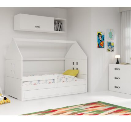 BMS group Detská posteľ domček DOMI 1 s úložným priestorom FARBA: Biela, DOPLNKOVÁ FARBA: Biela