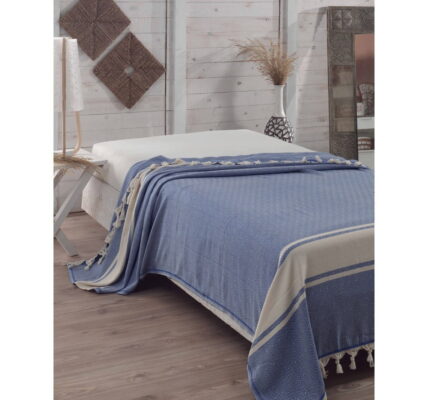 Prikrývka na posteľ Elmas Blue, 200×240 cm