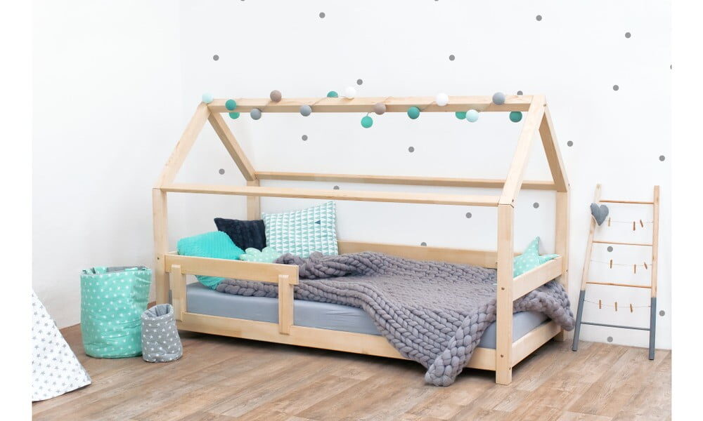 Detská posteľ s bočnicami zo smrekového dreva Benlemi Tery, 90 × 190 cm
