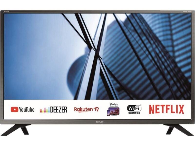 Televízor Sharp 32BC2E čierna… TV s rozlišením HD ready (1366×768), úhlopříčka 81 cm, DVB-C/S2/T/T2 (H.265) – certifikováno ČRa, Wi-Fi, Smart TV – i