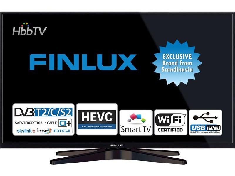 Televízor Finlux 32FHC5660 čierna… TV s rozlišením HD ready (1366×768), úhlopříčka 82 cm, DVB-C/S2/T2 (H.265) – certifikováno ČRa, Wi-Fi, Smart TV –