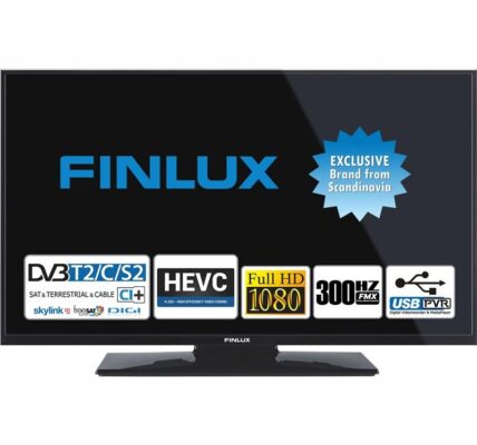 Televízor Finlux 39FFC4660 čierna… TV s rozlišením Full HD (1920×1080), úhlopříčka 99 cm, DVB-C/S2/T/T2 (H.265) – certifikováno ČRa, 300 Hz FMX, PVR