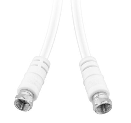 Satelitné kábel Gogen 1,5m, F konektory biely (Fcoax150mm01… Koaxiální anténní kabel s F-konektory, dvojité stínění, délka 1,5 m, barva bílá, přímé