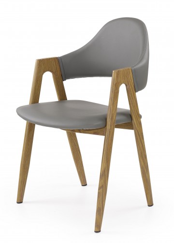 Jedálenská stolička K247, područky (ocel, eko koža)