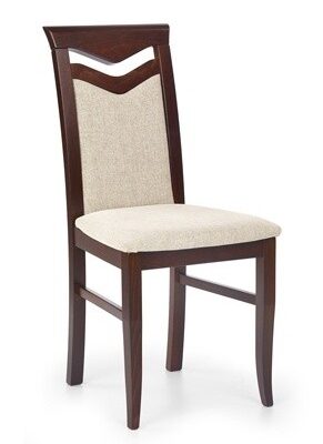 Jedálenská stolička Citróny, buk (orech tmavý / poťah béžová)