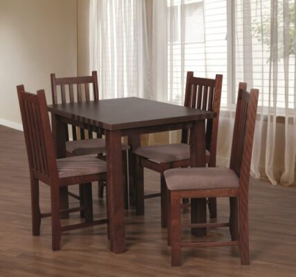 Jedálenský set 31 – Stôl 100×70, 4x stolička (orech/aston 5)