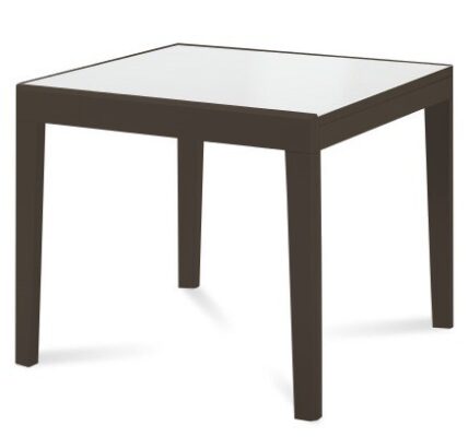Jedálenský stôl Asso 90 (extra biela, wenge) – II. akosť