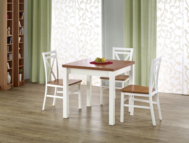Gracjan – Jedálenský stôl 80-160×80 cm (jelša, biela)
