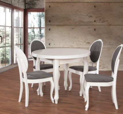 Set 2 – 4x stoličky,stôl,rozklad (dýha dub/cayenne 13/masiv buk)