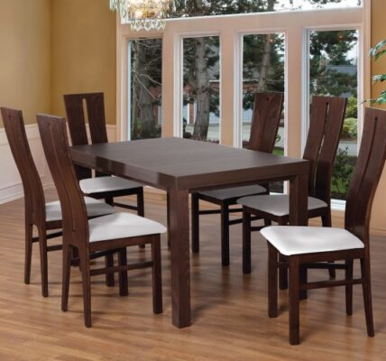 Set 1 – 6x stolička,stôl,rozkladací (orech tmavý/madryt 120/buk)