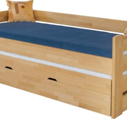 Drevená posteľ Vario, 90×200, vrátane roštu a úp, bez matracov