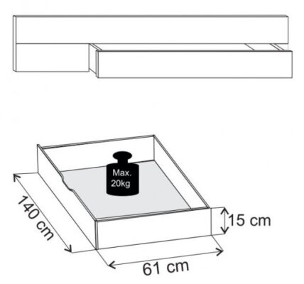 Padua – ÚP pre posteľ 180×200 cm (dub balken/alpská bílá)