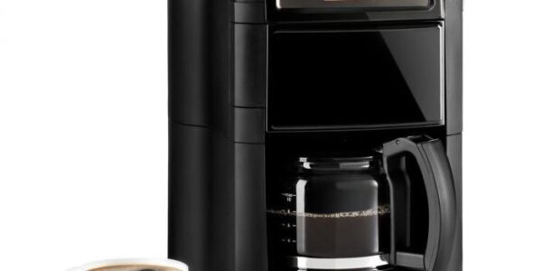 Kávovar Klarstein Aromatica II čierny… LCD displej, mlýnek na zrnkovou kávu, časovač, skleněná konvice.