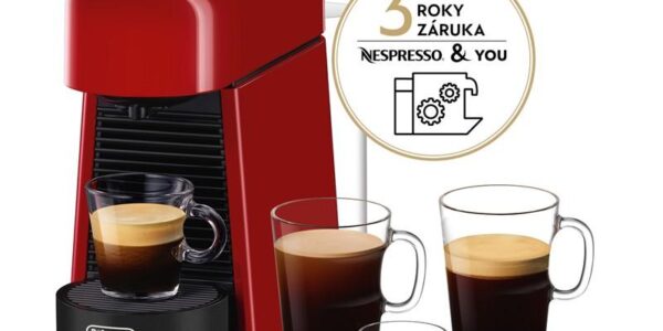 Espresso DeLonghi Nespresso Essenza Plus EN200.R červen… Kávovar na kapsle, tlak 19bar, rychlé nahřátí již za 25 s.
