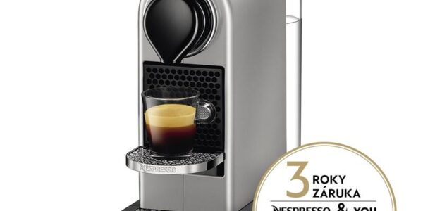 Espresso Krups Nespresso Citiz XN741B10 strieborn… Kompaktní kapslový kávovar, flexibilníě skládací odkapávač pro přípravu kávy do vyšší sklenice.