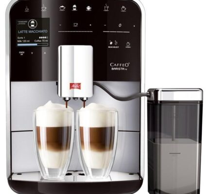 Espresso Melitta Barista TS Smart Stříbrné strieborn… Plně automatický kávovar, ovládání funkcí kávovaru chytrým mobilním telefonem, vyjímatelný mlé
