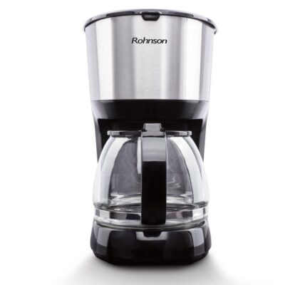 Kávovar Rohnson R-991 čierny… Příkon 750 W, až na 10 šálků, funkce Anti-drip, funkce udržování teploty.